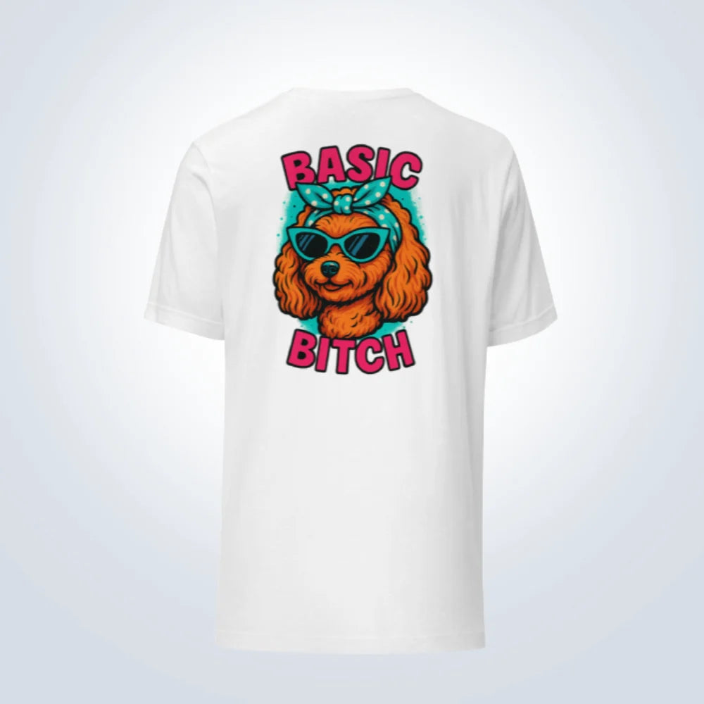 Basic Bitch Cavoodle T-Shirt – White – Back View
