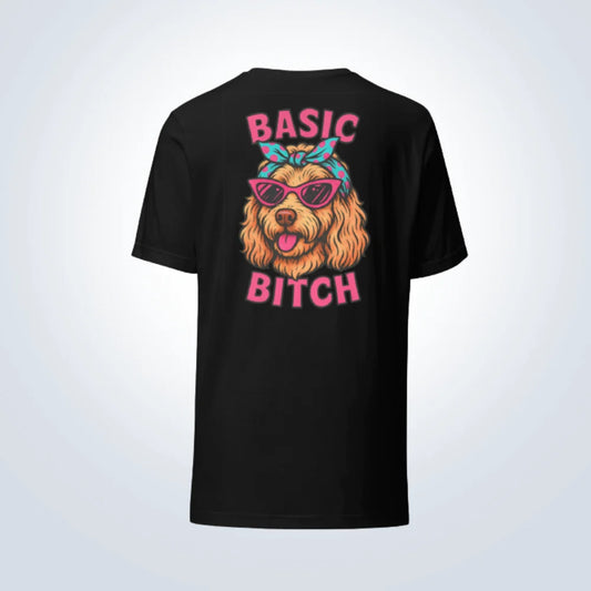 Basic Bitch Groodle T-Shirt – Black – Back View