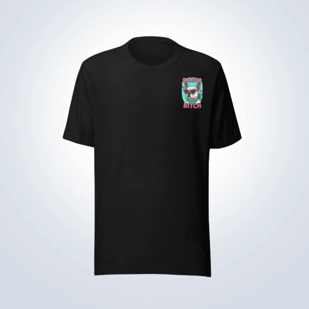Basic Bitch French Bulldog T-Shirt – Black – Front View