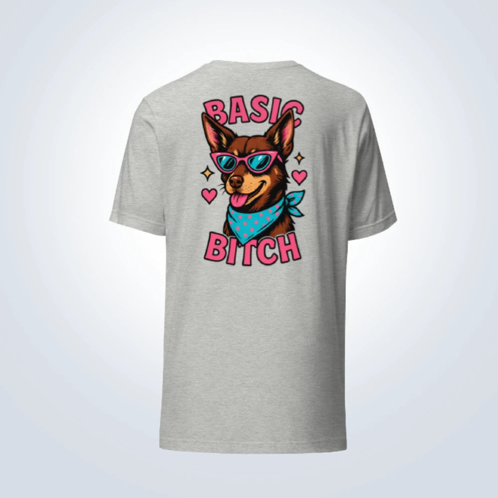 Basic Bitch Kelpie T-Shirt – Grey – Back View