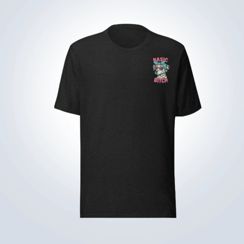 Basic Bitch Dalmatian T-Shirt – Black – Front View