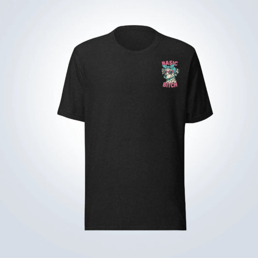 Basic Bitch Dalmatian T-Shirt – Black – Front View