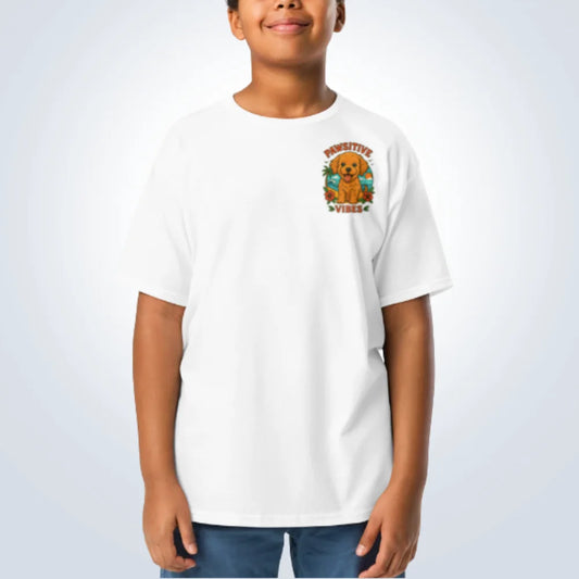 Pawsitive Vibes Cavoodle T-Shirt – White – Front View