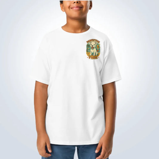 Pawsitive Vibes Pitbull T-Shirt – White – Front View