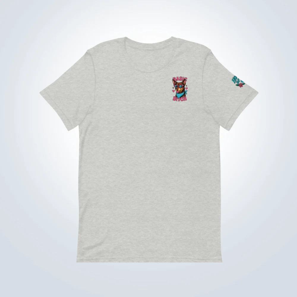 Basic Bitch Kelpie T-Shirt – Grey – Front Flat lay