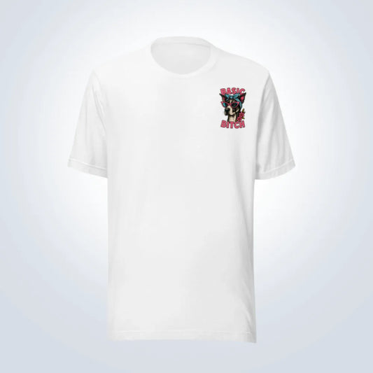 Basic Bitch Great Dane T-Shirt – White – Front View