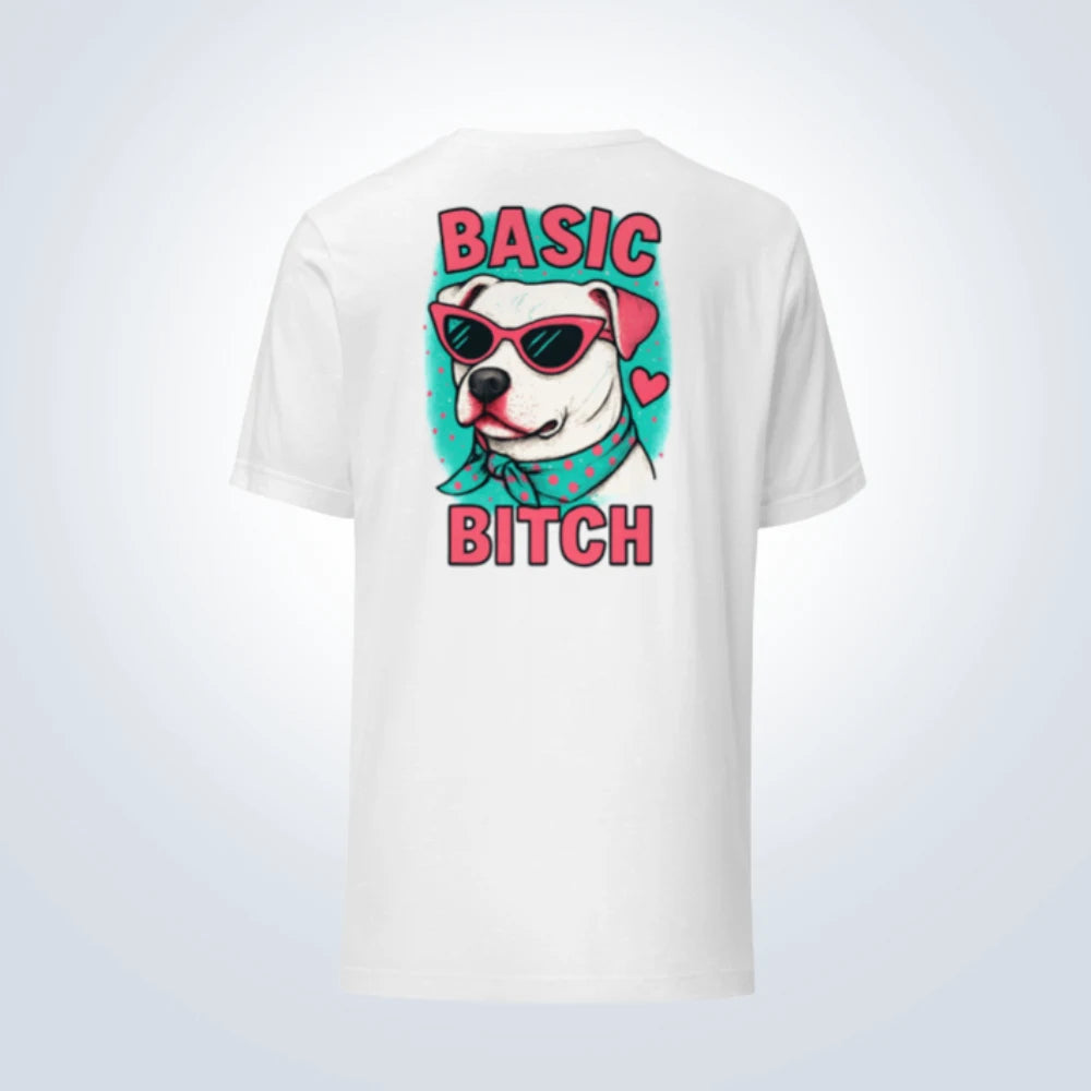 Basic Bitch Pitbull T-Shirt – White – Back View
