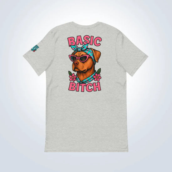 Basic Bitch Dogue de Bordeaux T-Shirt – Grey – Back Flat lay