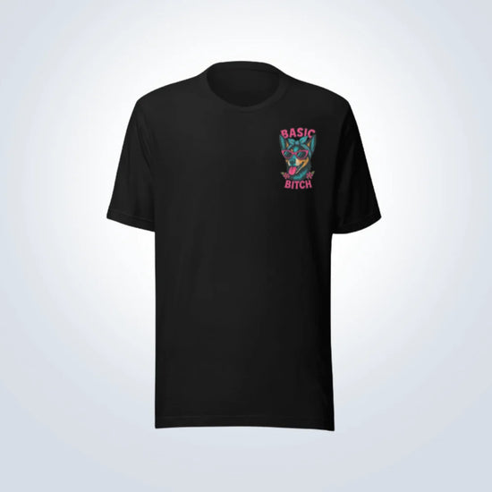 Basic Bitch Blue Heeler T-Shirt – Black – Front View