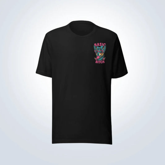 Basic Bitch Blue Heeler T-Shirt – Black – Front View