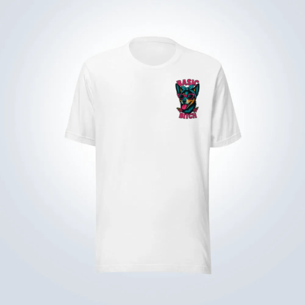Basic Bitch Blue Heeler T-Shirt – White – Front View