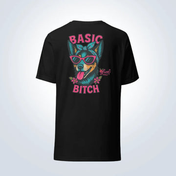 Basic Bitch Blue Heeler T-Shirt – Black – Back View