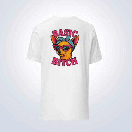 Basic Bitch Chihuahua T-Shirt – White – Back View
