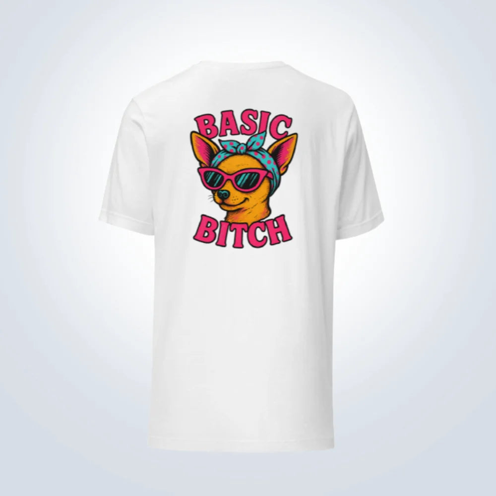 Basic Bitch Chihuahua T-Shirt – White – Back View