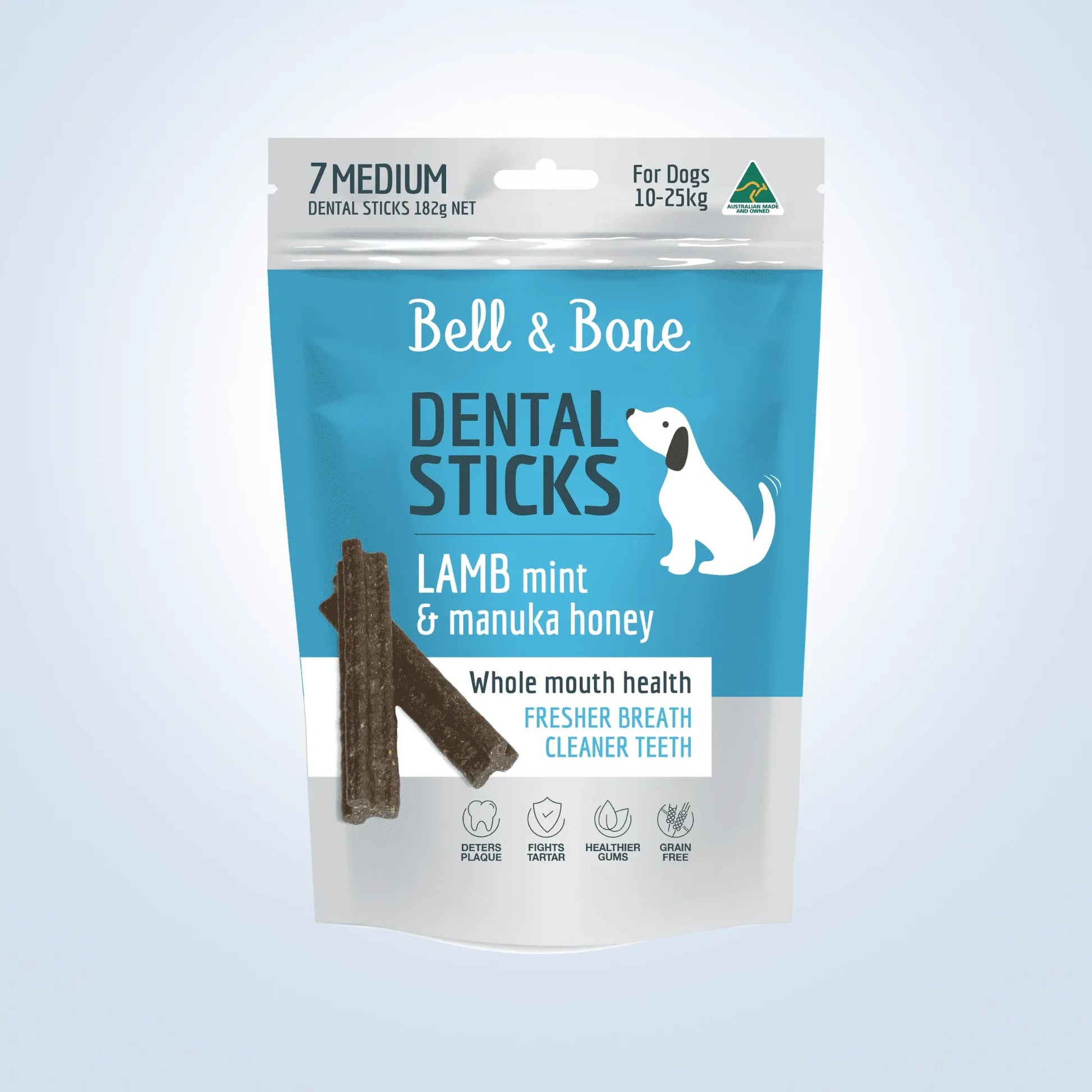 Bell & Bone Dental Sticks Medium Lamb, Mint & Manuka Honey dog treats