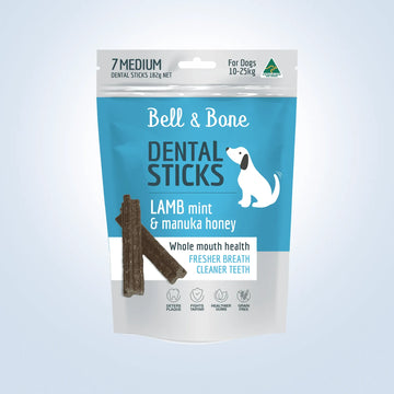 Bell & Bone Dental Sticks Medium Lamb, Mint & Manuka Honey dog treats