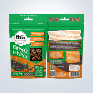 All Barks Farmer's Nibbles - Chicken & Whitefish Dog Treats with Spinach & Kelp