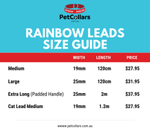 Load image into Gallery viewer, EXTRA LONG LEAD - Padded Handle Rainbow Embroidered