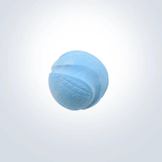 blue bouncy rubber ball dog toy