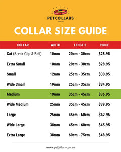 custom pet collar size guide