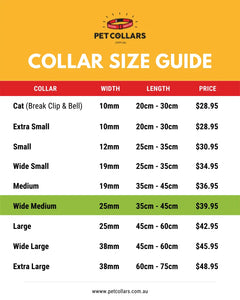 custom pet collar size guide