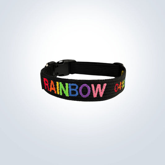 rainbow embroidered pet collar