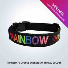 Load image into Gallery viewer, DOG COLLAR Wide Large - Rainbow Embroidered
