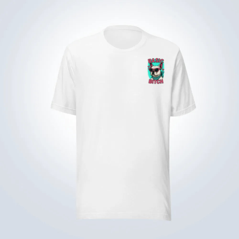 Basic Bitch French Bulldog T-Shirt – White – Front View