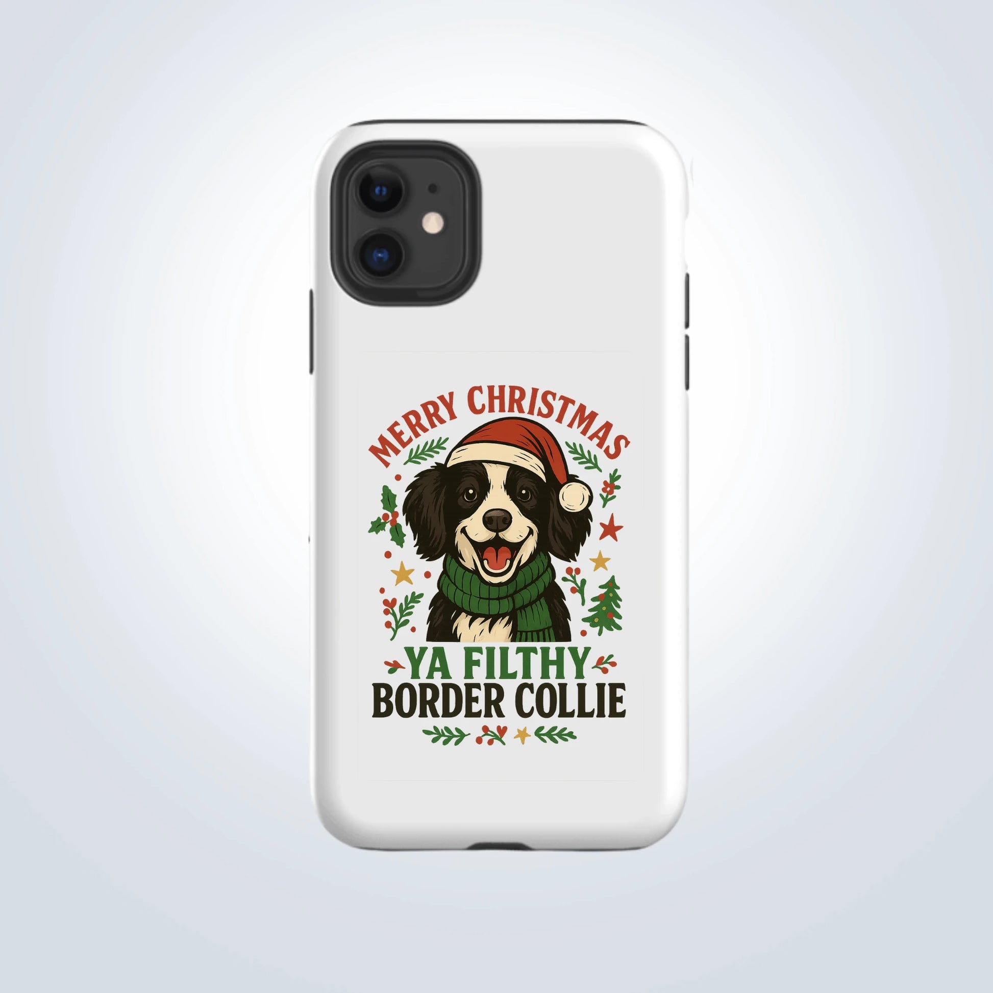 Border Collie Merry Christmas Design