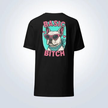 Basic Bitch French Bulldog T-Shirt – Black – Back View