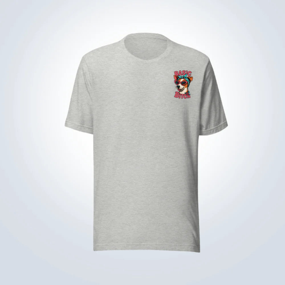  Basic Bitch Jack Russell T-Shirt – Grey – Front View