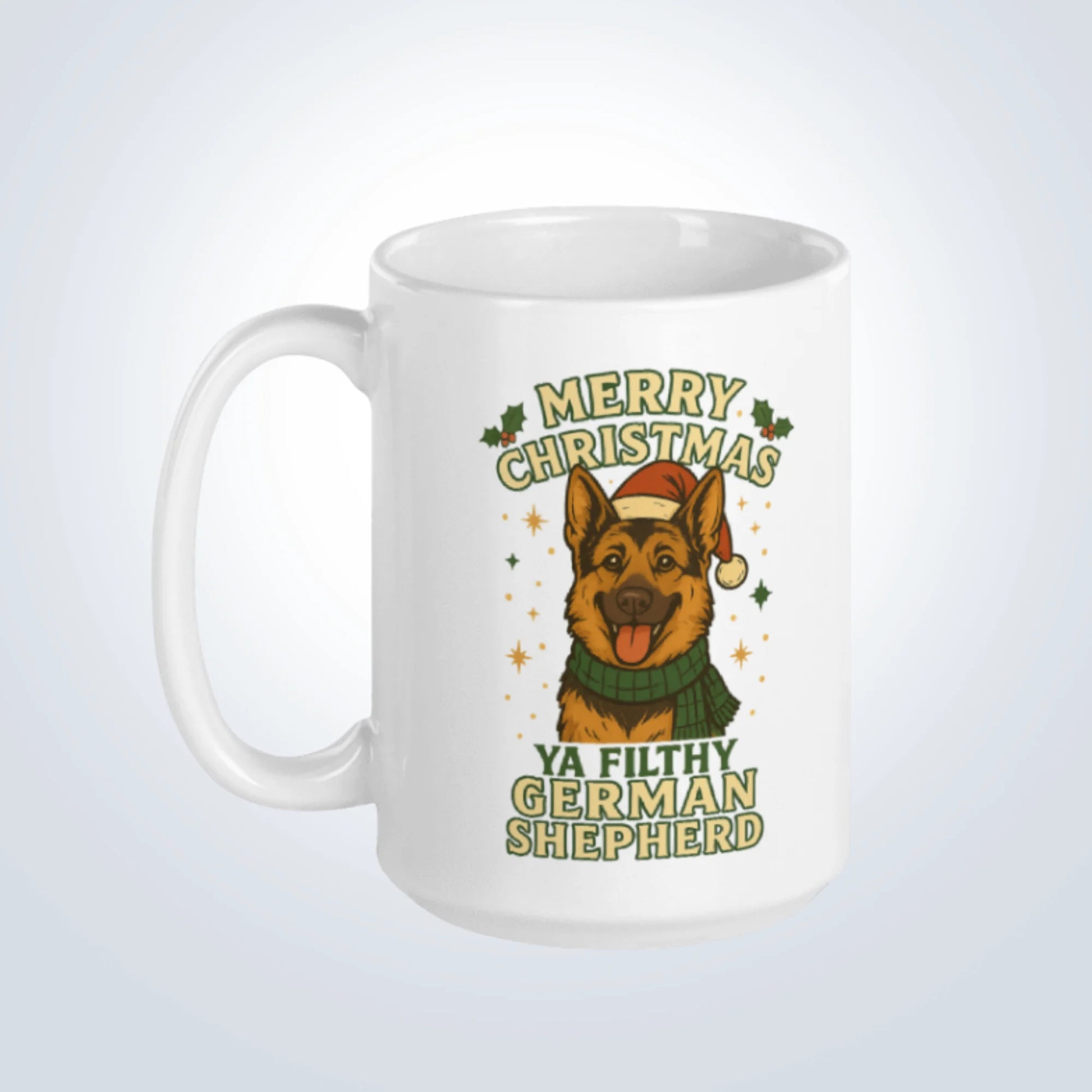 German Shepherd Merry Christmas Design
