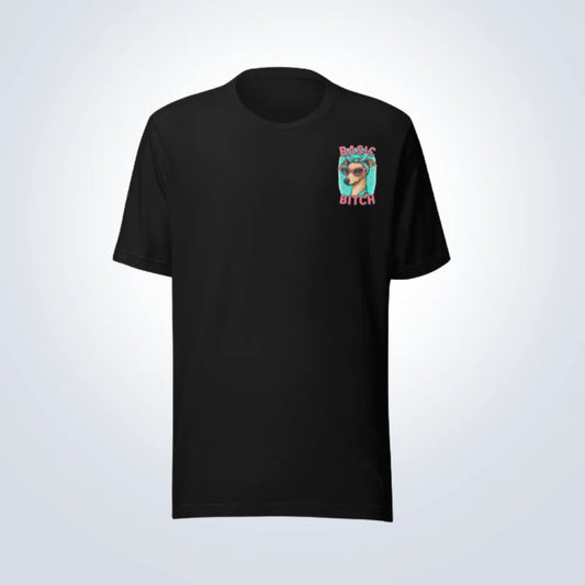 Basic Bitch Italian Greyhound T-Shirt – Black – Front View
