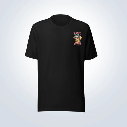 Basic Bitch Labrador T-Shirt – Black – Front View