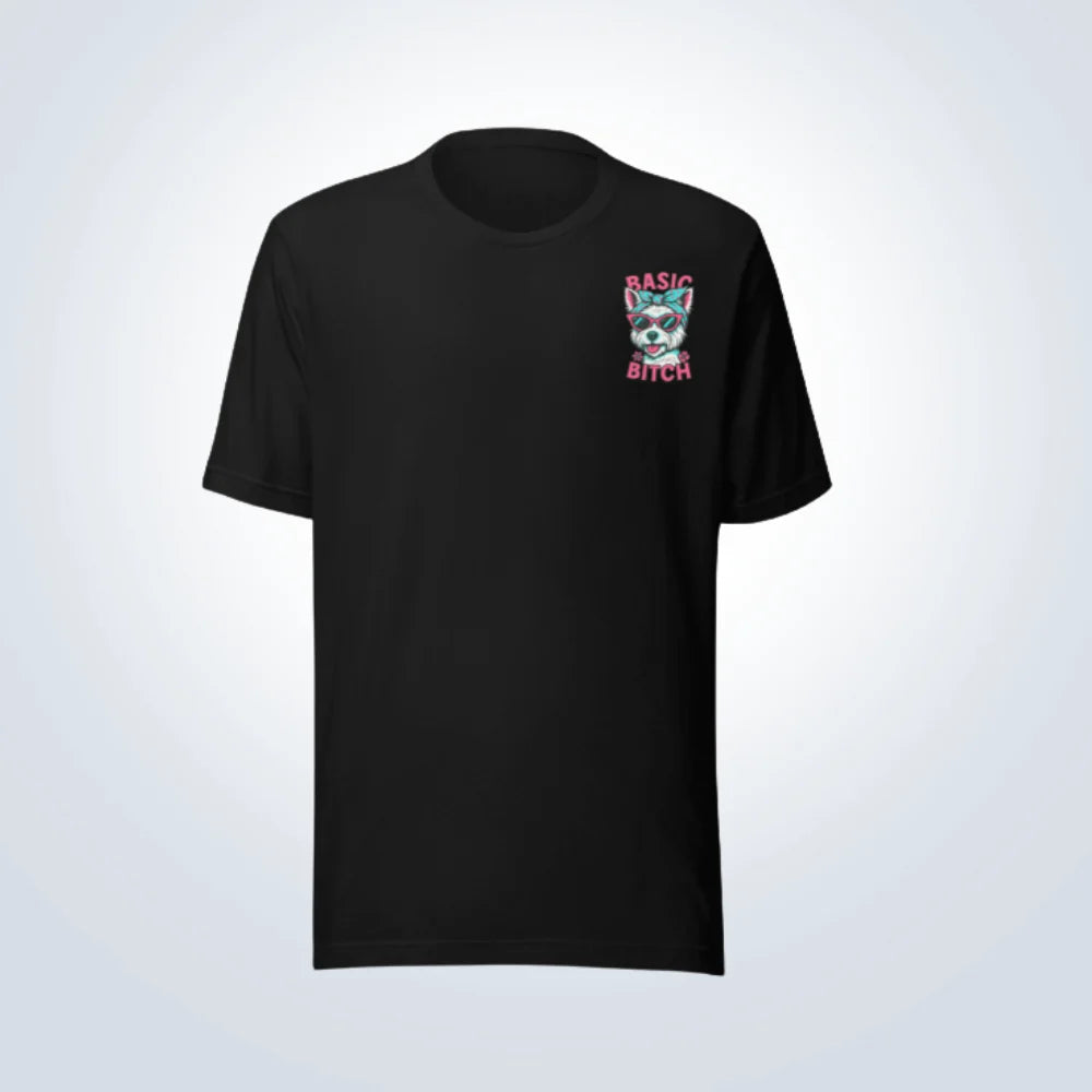 Basic Bitch West Highland Terrier T-Shirt – Black – Front View