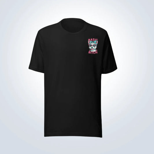 Basic Bitch West Highland Terrier T-Shirt – Black – Front View