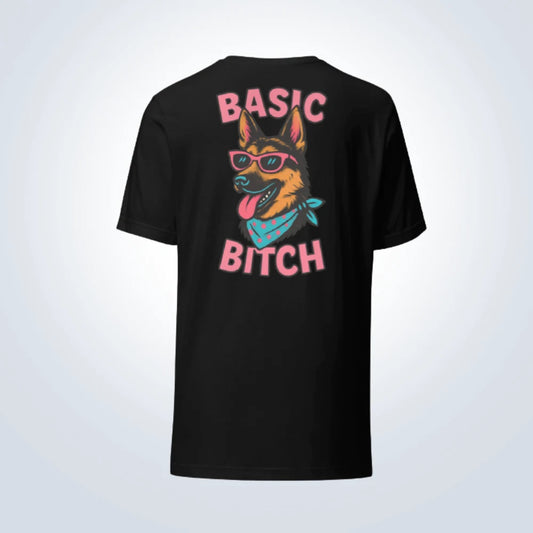 Basic Bitch German Shepherd T-Shirt – Black – Back View