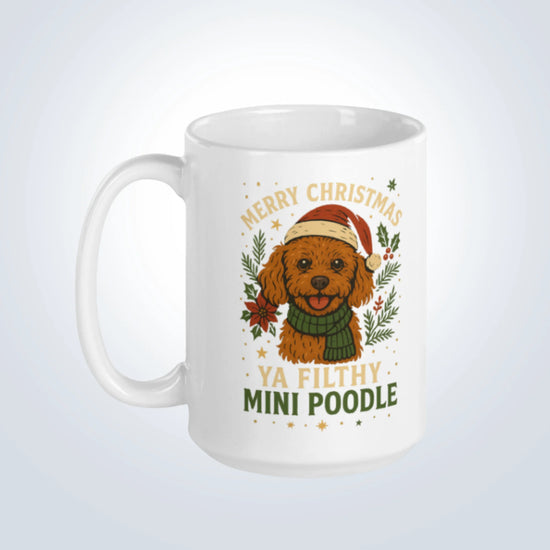 Mini Poodle Merry Christmas Design