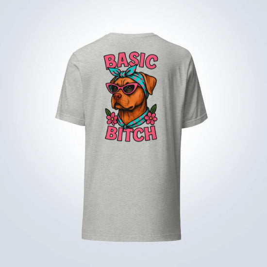 Basic Bitch Dogue de Bordeaux T-Shirt – Grey – Back View