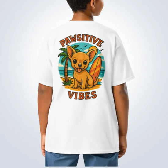 Pawsitive Vibes Chihuahua T-Shirt – White – Back View