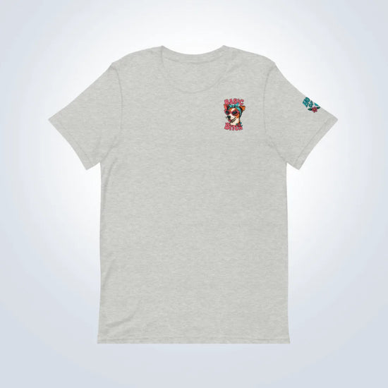  Basic Bitch Jack Russell T-Shirt – Grey – Front Flat lay