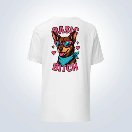 Basic Bitch Kelpie T-Shirt – White – Back View