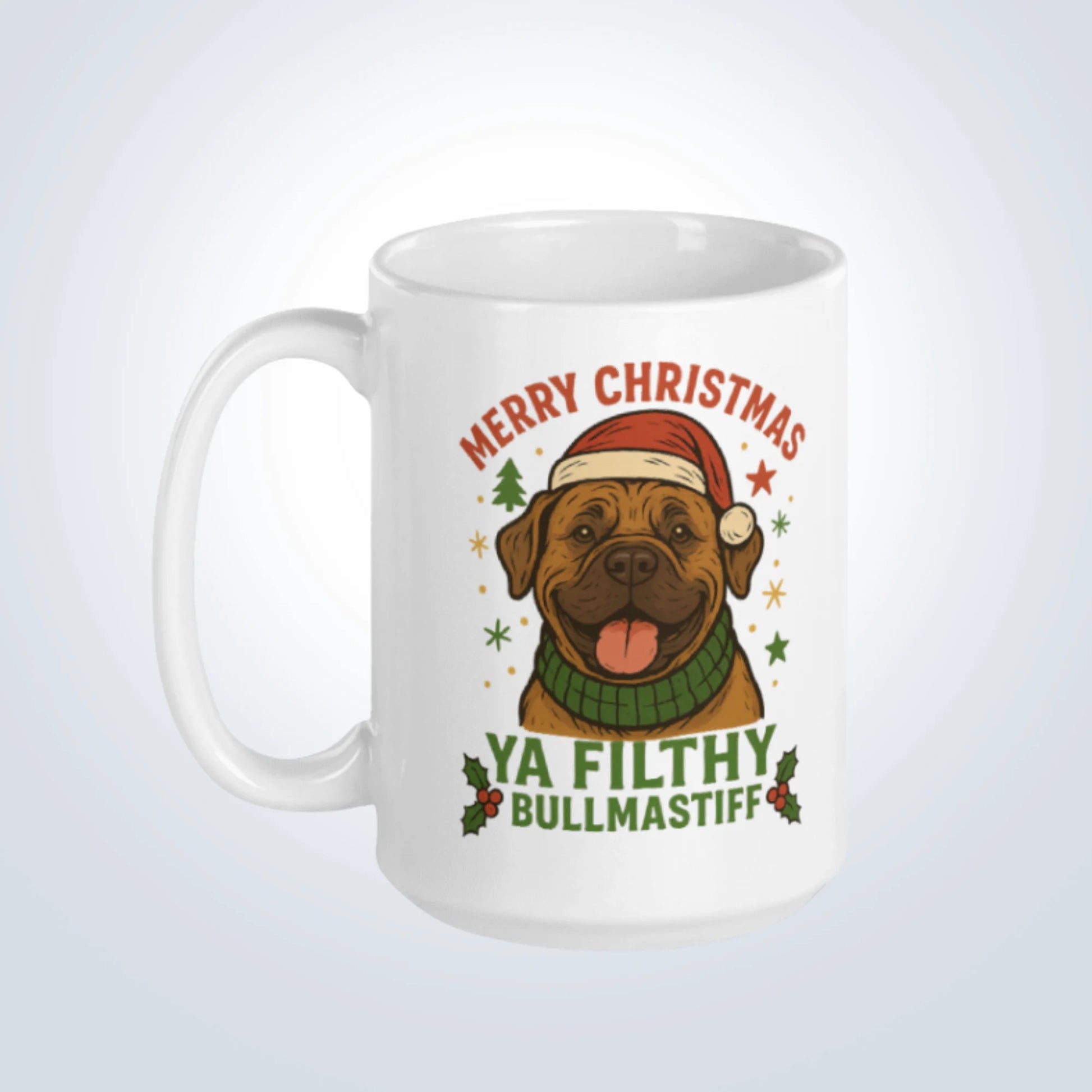 Bull Mastiff Merry Christmas Design