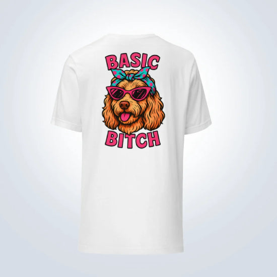 Basic Bitch Groodle T-Shirt – White – Back View