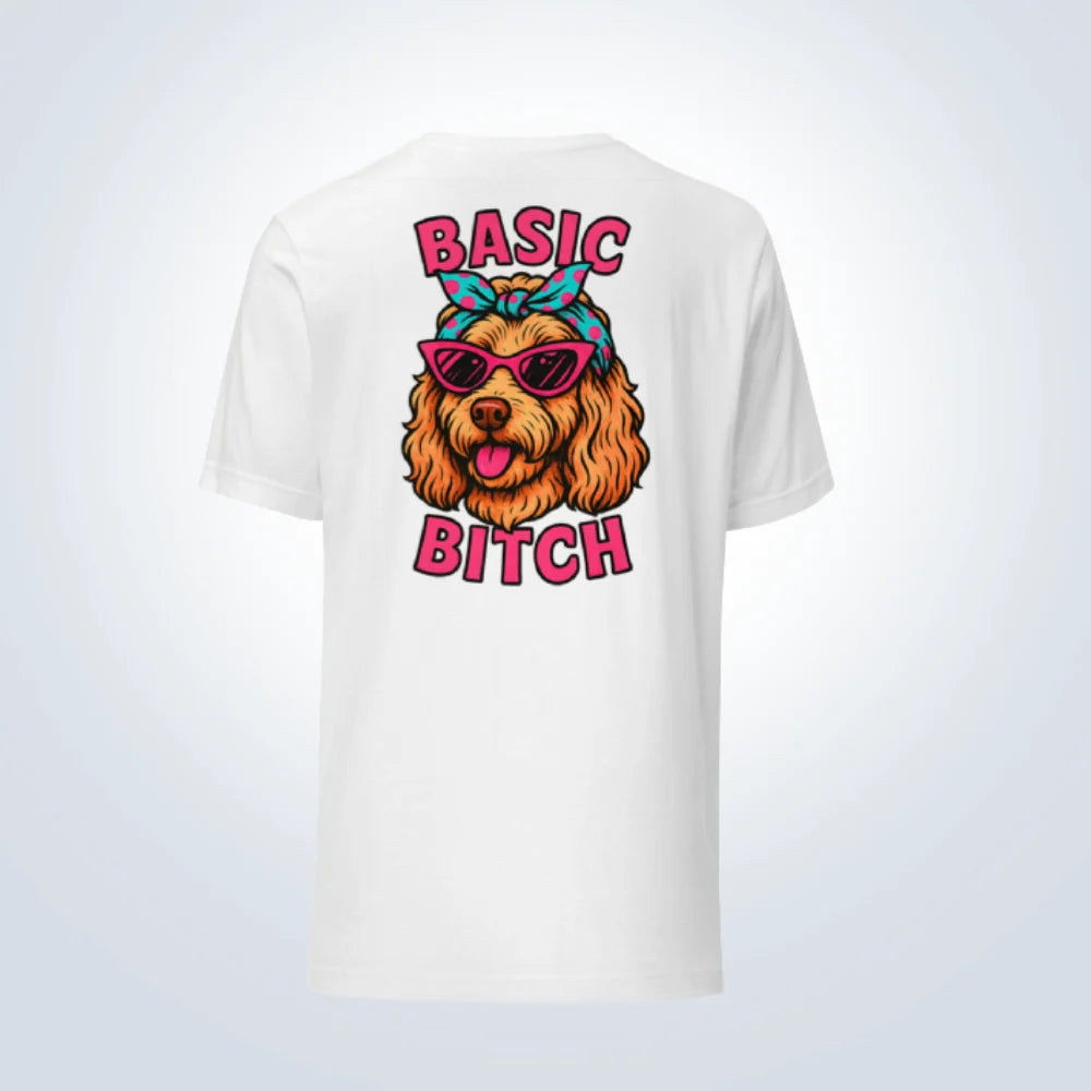 Basic Bitch Groodle T-Shirt – White – Back View