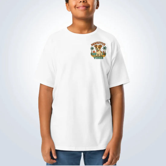 Pawsitive Vibes Jack Russell T-Shirt – White – Front View