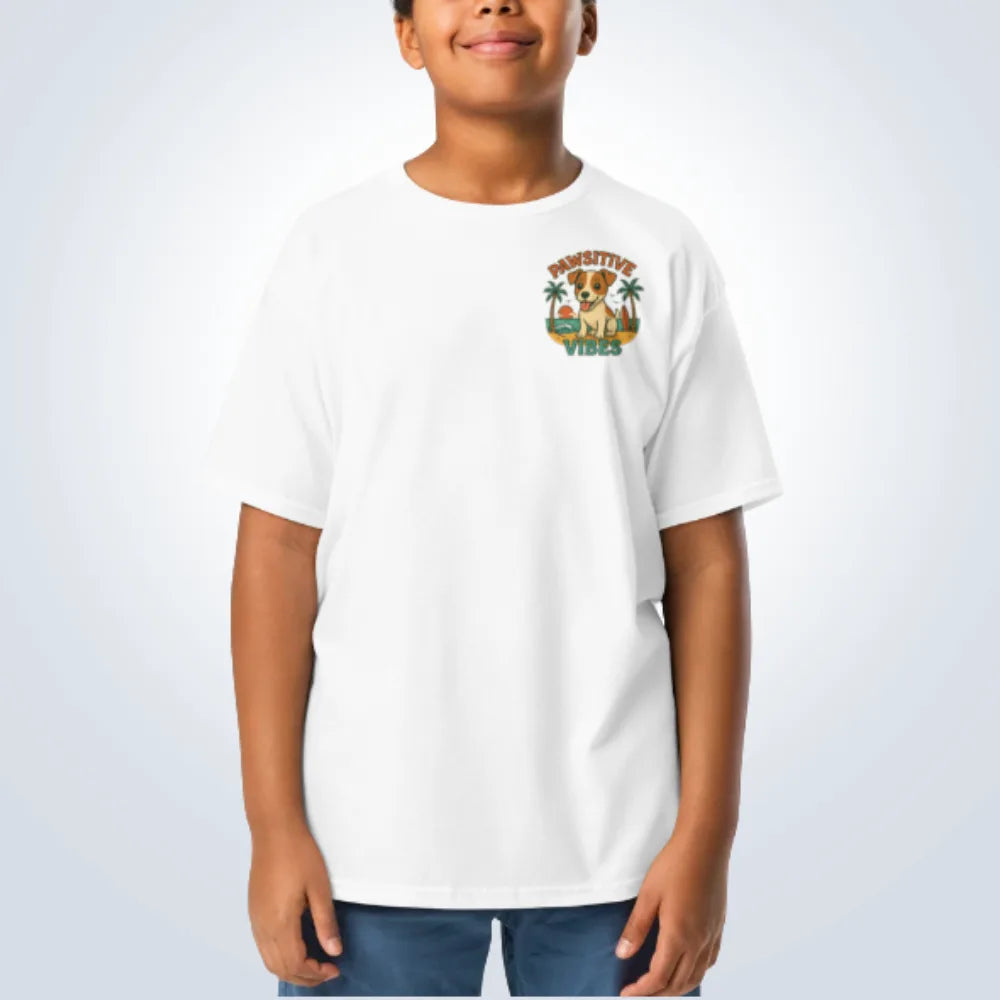 Pawsitive Vibes Jack Russell T-Shirt – White – Front View