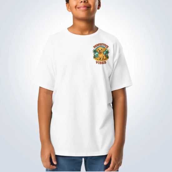 Pawsitive Vibes Labrador T-Shirt – White – Front View