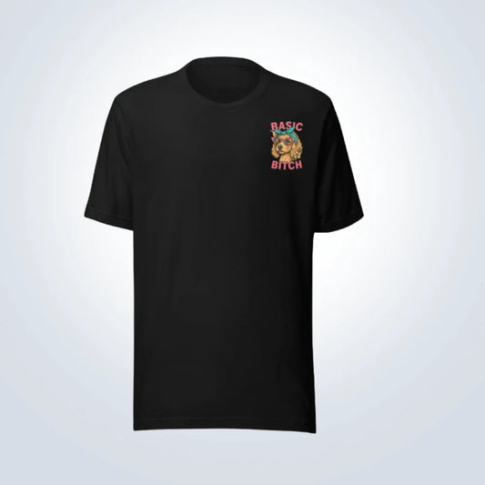 Basic Bitch Spoodle T-Shirt – Black – Front View