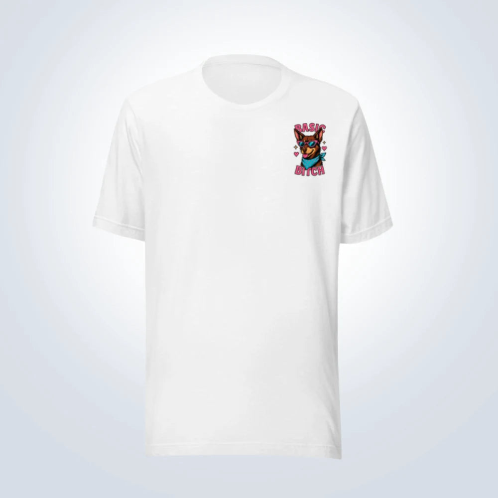 Basic Bitch Kelpie T-Shirt – White – Front View